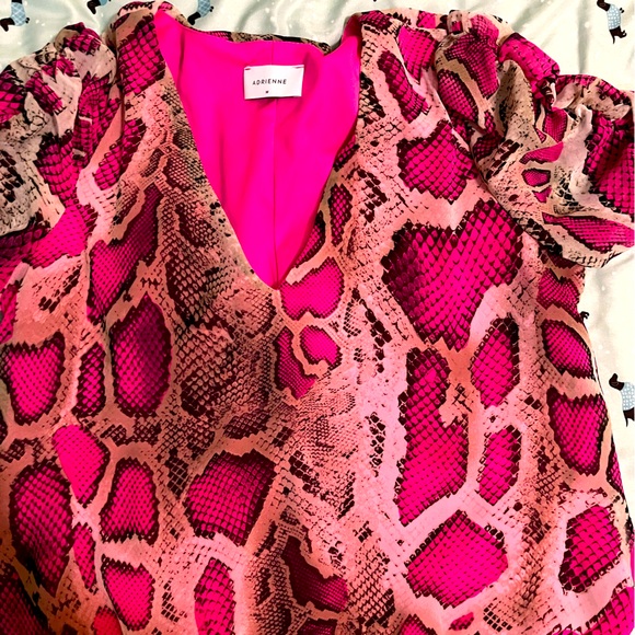 Neon Pink Snakeskin Blouse - Picture 2 of 6